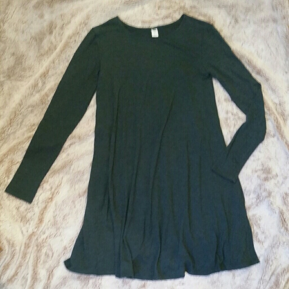 Old Navy Long Sleeved Swing Dress - forest green